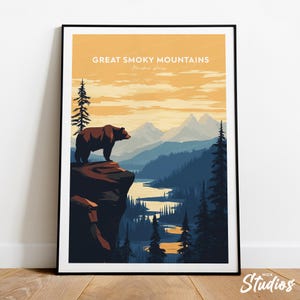Great Smoky Mountains traditioneller Reisedruck - Nationalpark, Great Smoky Mountains Druck, Great Smoky Druck, benutzerdefinierter Text