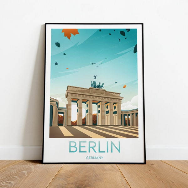 Impresión de viaje de Berlín - Alemania, cartel de Berlín, texto personalizado, regalo personalizado