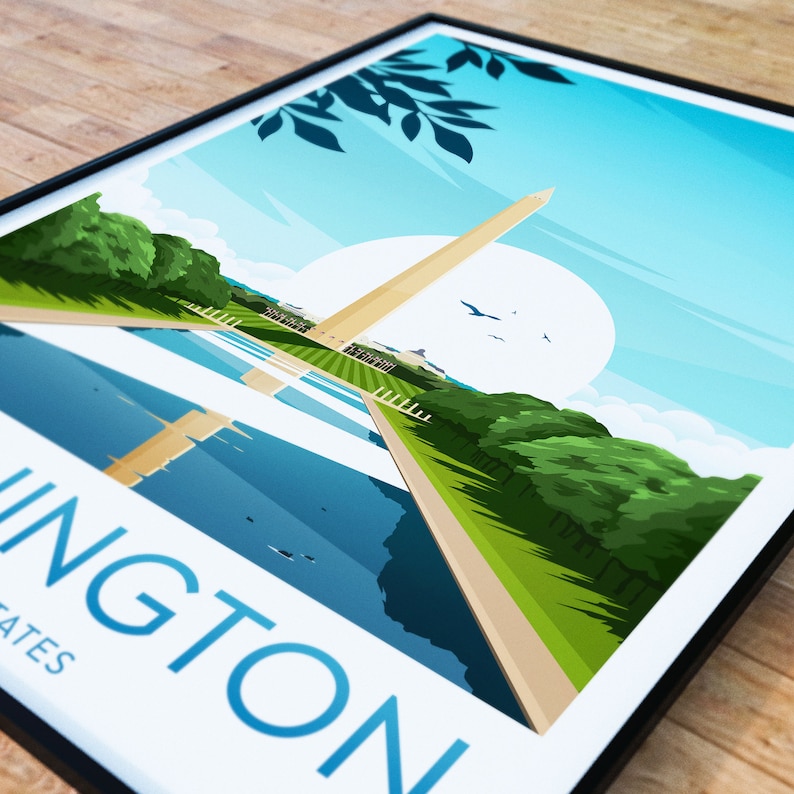 Washington travel print United States, Custom Text, Personalised Gift image 2