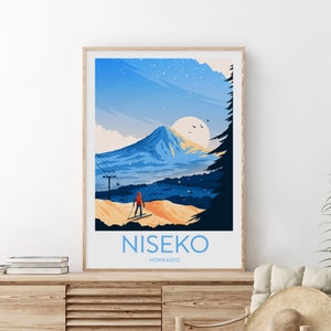 Niseko ski print - Hokkaido, Niseko poster, Wedding gift, Birthday present, Custom Text, Personalised Gift