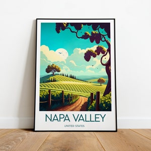 Napa Valley travel print - United States, Napa Valley print, Napa Valley poster, Vineyards artwork, Wedding gift, Birthday print