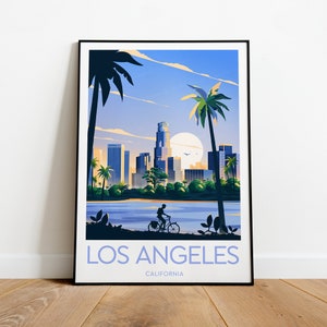 Los Angeles evening travel print - California, Los Angeles poster, California poster, Wedding gift, Birthday present