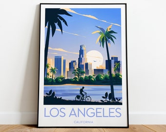 Los Angeles evening travel print - California, Los Angeles poster, California poster, Wedding gift, Birthday present