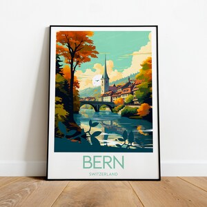 Bern travel print - Switzerland, Bern poster, Bern print, Wedding gift, Custom Text, Personalised Gift