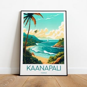 Kaanapali travel print - Hawaii, Hawaii poster , Kaanapali print, Kaanapali print, wedding gift, birthday poster