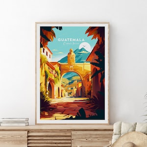 Guatemala traditional travel print - Central America, Guatemala poster, Wedding gift, Birthday present