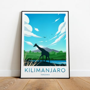 Kilimanjaro travel print - Tanzania, Tanzania print, Kilimanjaro poster, wedding gift, birthday present, Custom Text, Personalised Gift