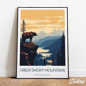 Great Smoky Mountains Reisedruck - Nationalpark, Great Smoky Mountains Druck, Great Smoky Druck, benutzerdefinierter Text, personalisiertes Geschenk