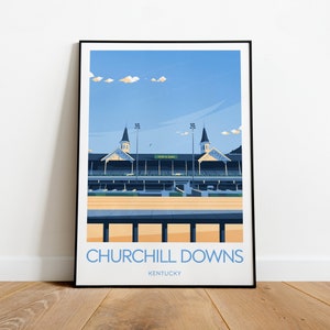 Churchill Downs racing print - Kentucky - Churchill Downs poster, Churchill Downs print, Custom Text, Personalised Gift