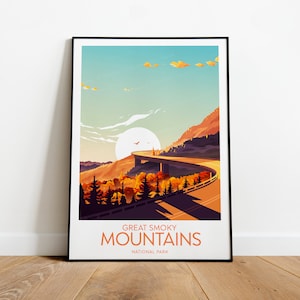 Impression de voyage Great Smoky Mountains - Parc national, Impression Great Smoky Mountains, par NickStudios, texte personnalisé, cadeau personnalisé