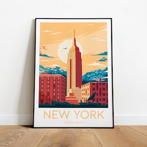 New York travel print - United States, Custom Text, Personalised Gift