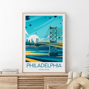 Philadelphia travel print - United States, Philadelphia print, USA poster, Wedding gift, Custom Text, Personalised Gift