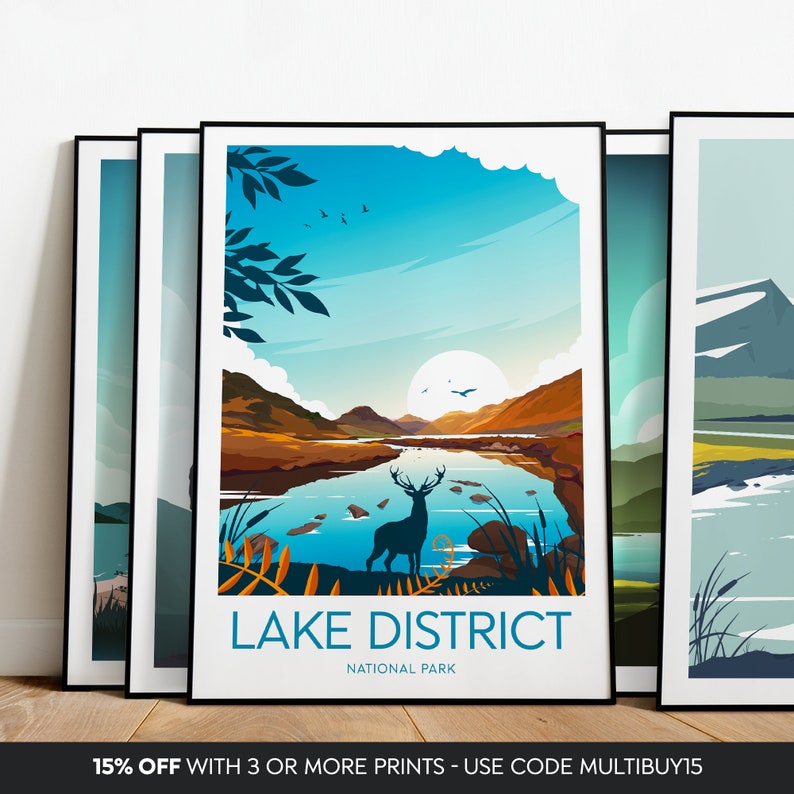 Lake District Travel Print National Park Lake District Etsy UK