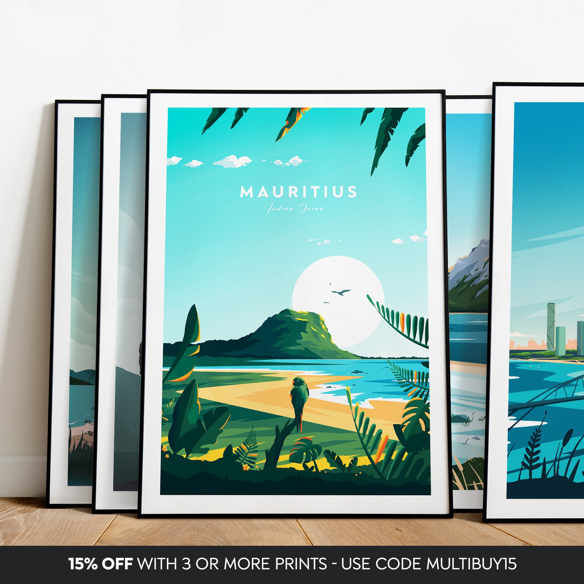 Mauritius Traditional Travel Print Mauritius Poster Indian Etsy