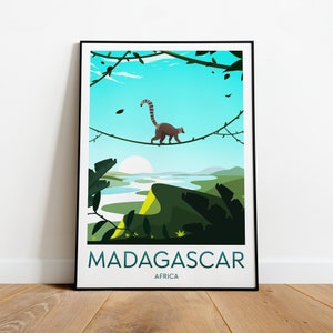 Madagascar travel print - Africa, Custom Text, Personalised Gift