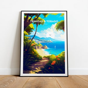 Trinidad and Tobago travel print - Caribbean, Trinidad and Tobago poster, Custom Text, Personalised Gift