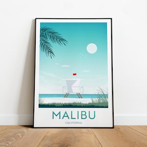 « Impression de voyage Malibu - Californie, impression Malibu, affiche Malibu, impression Californie, affiche Californie » par NickStudios