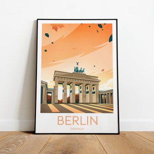 Berlin evening travel print - Germany, Custom Text, Personalised Gift