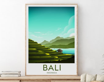 Bali reisprint - Indonesië, Bali print, Bali poster, Indonesië print, Indonesië poster door NickStudios, aangepaste tekst, gepersonaliseerd cadeau