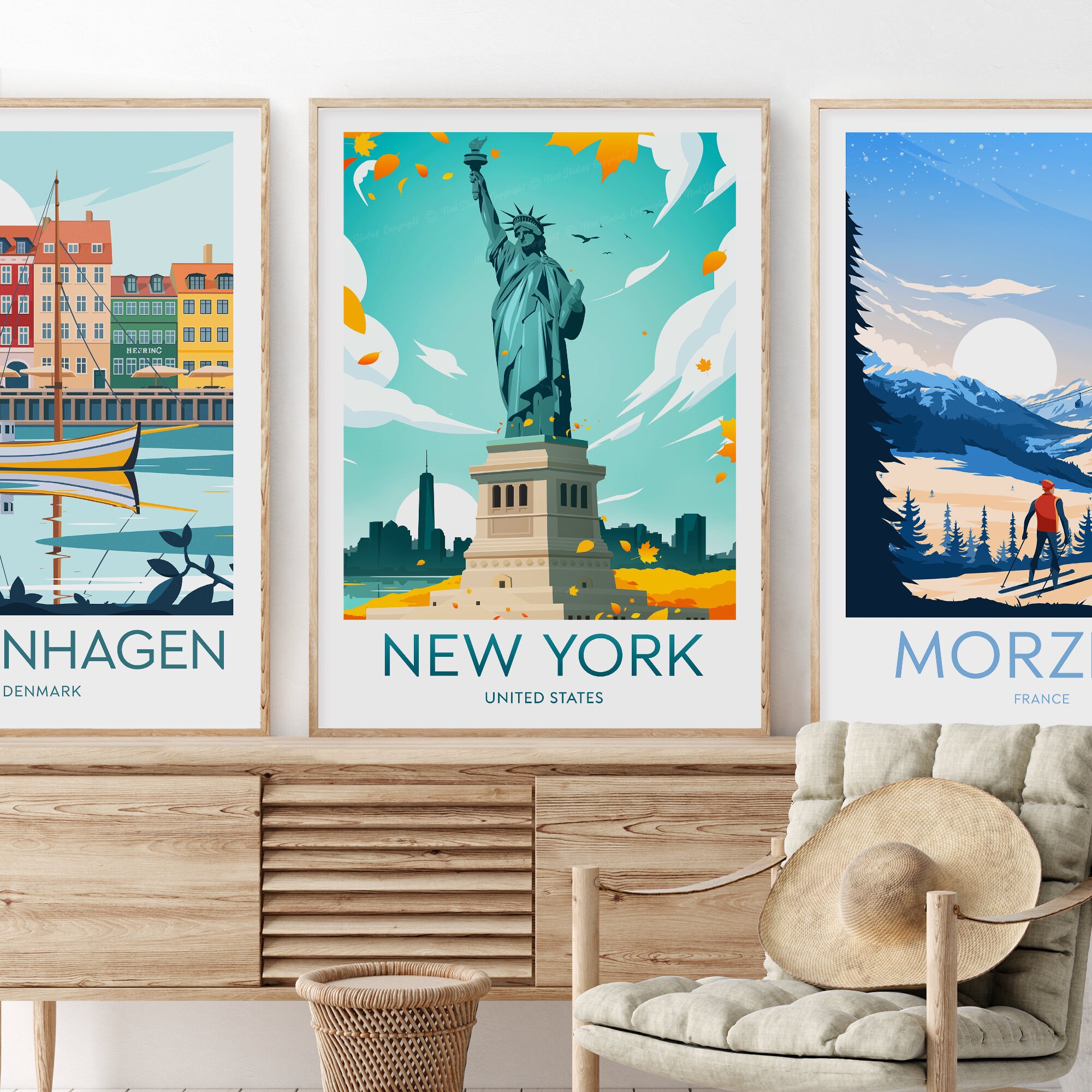 Discover New York City travel print - United States, Statue of Liberty, New York poster, Wedding gifts