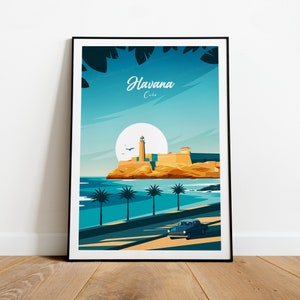 Havana traditional travel print - Cuba, Havana poster, Custom Text, Personalised Gift