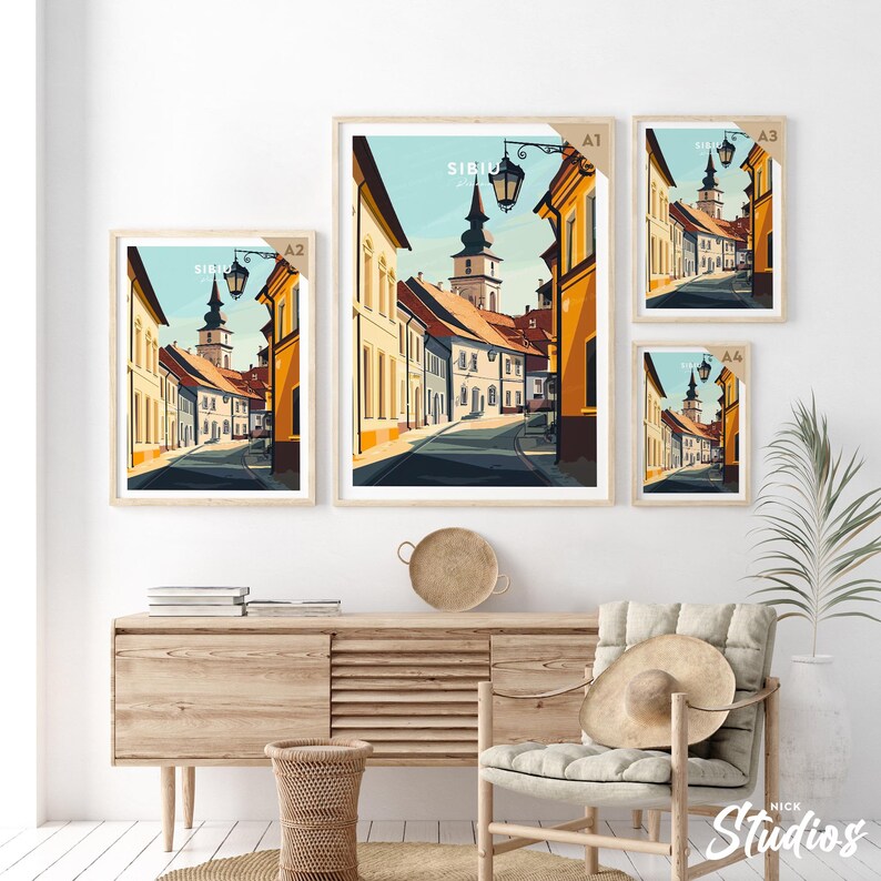 Sibiu Traditional Travel Print Romania, Sibiu Print, Sibiu Poster