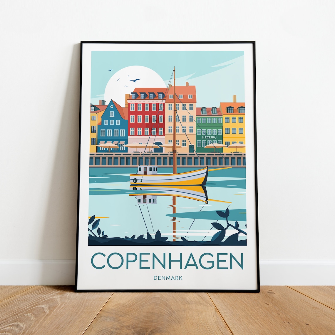 Copenhagen travel print Denmark Etsy
