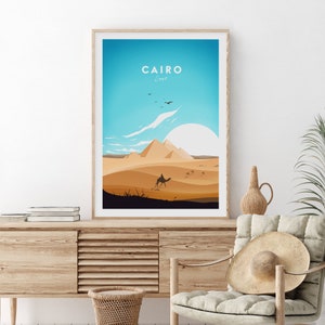 Cairo traditional travel print Egypt, Cairo print, Cairo poster, wall art, birthday gift, wedding present, Custom Text, Personalised Gift image 3