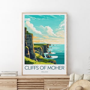 Cliffs of Moher Reisedruck - Irland, Cliffs of Moher Druck, Dublin Poster, Hochzeitsgeschenk, Geburtstagsgeschenk, individueller Text, personalisiertes Geschenk
