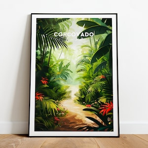 Corcovado traditional travel print - Costa Rica National Park, Corcovado, Costa Rica Art, Wall art, Osa Peninsula, Birthday present