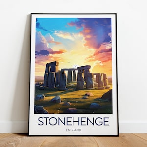 Stonehenge Reisedruck - England, Stonehenge Poster, Stonehenge Kunst. Hochzeitsgeschenk, Geburtstagsgeschenk, Wiltshire, personalisiertes Geschenk