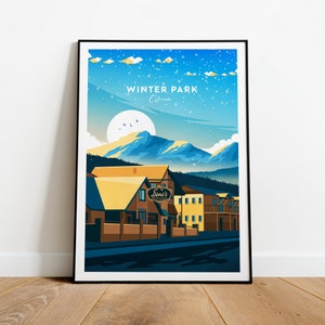 Traditionelles Ski Poster in Winter Park - Colorado, Winter Park Poster, Ski Poster, Winter Park Resort Print, Hochzeitsgeschenk, Geburtstagsgeschenk