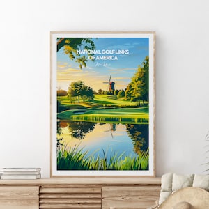 National Golf Links of America traditional print - Golf Course print, National Golf Links poster, Golf posters, Wedding gift