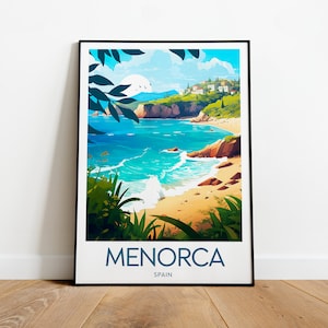 Menorca travel print - Spain, Menorca print, Minorca poster, Wedding gift, Birthday present, Custom Text, Personalised Gift