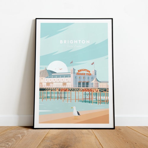 BRIGHTON. Art Print Travel Poster of Palace Pier Brighton. Etsy UK