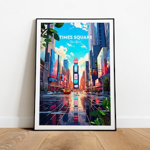 Impresión de viaje tradicional de Times Square - Nueva York, Empire State, cartel de Nueva York, regalo de boda, texto personalizado, regalo personalizado