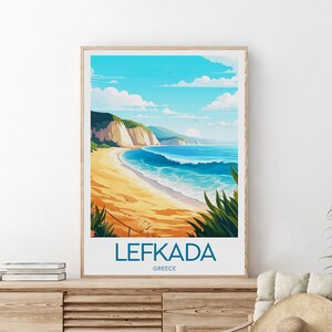 Lefkada travel print - Greece, Lefkada print, Lefkada poster, Wedding gift, Birthday present, Custom Text, Personalised Gift