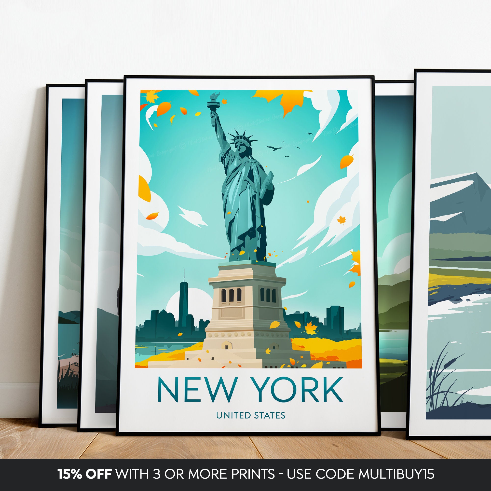 Discover New York City travel print - United States, Statue of Liberty, New York poster, Wedding gifts