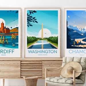 Washington travel print United States, Custom Text, Personalised Gift image 3