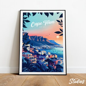 Impression de voyage traditionnelle du Cap - Afrique du Sud, impression du Cap, affiche du Cap, Afrique du Sud, cadeau de mariage, anniversaire