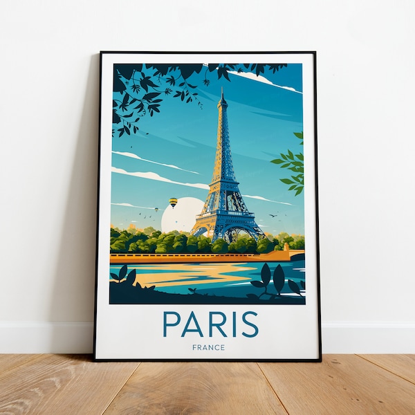 Impression de voyage à Paris - Tour Eiffel, affiche de Paris, impression de tour Eiffel, cadeau de mariage, texte personnalisé, cadeau personnalisé