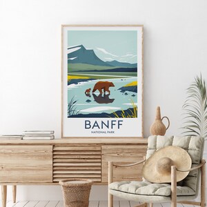 Banff travel print Canada, Banff print, Banff poster, Canada print, Canada poster, travel artwork, wedding gift image 5