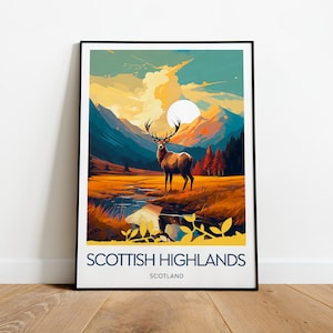 Scottish Highlands travel print - Scotland, Scottish Highlands poster, Wedding gift, Birthday present