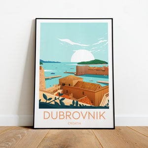 Dubrovnik travel print - Croatia, Custom Text, Personalised Gift