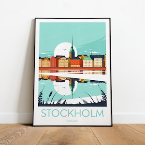 Stockholm travel print - Sweden, Custom Text, Personalised Gift
