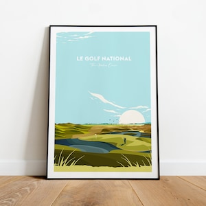 Le Golf National traditional print - The Albatros course, Custom Text, Personalised Gift