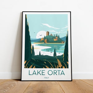 Lake Orta travel print - Italy, Custom Text, Personalised Gift