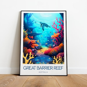 Great Barrier Reef travel print - Australia, Great Barrier Reef poster, Cairns print, Australia travel poster, wedding gift