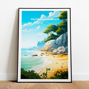 Palombaggia Strand Reisedruck - Korsika, Palombaggia Poster, Frankreich Poster, Hochzeitsgeschenk, Geburtstagsgeschenk, Benutzerdefinierter Text, personalisiertes Geschenk