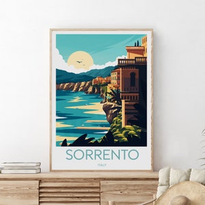 Sorrento travel print - Italy, Sorrento print, Sorrento poster, Italy print, Italy poster, Birthday gift, Custom Text, Personalised Gift